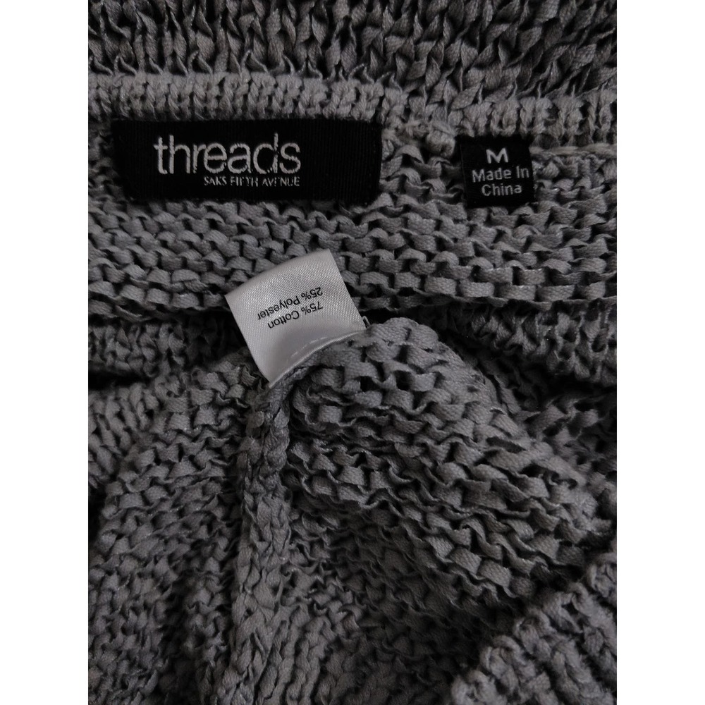 3/$20 Threads Saks Fifth Avenue Gray Chunky Knit Cowl Neck Pullover Sweater M - Picture 9 of 9
